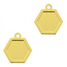 Metal Bohemian pendant Hexagon Gold